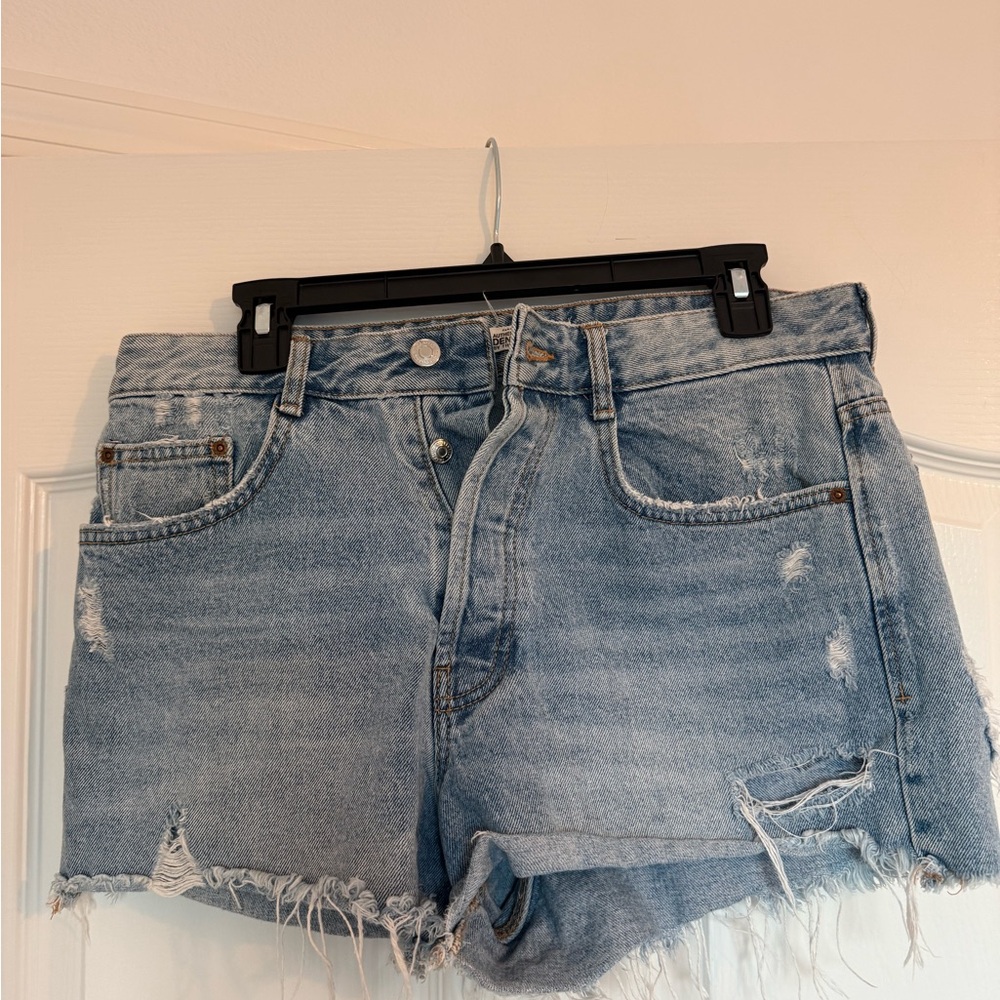 Denim Blue Women's Distressed Shorts